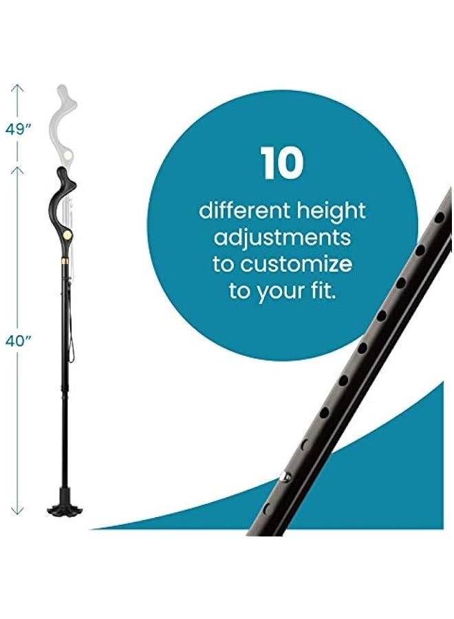 Arabest Adjustable Self-Standing Walking Cane for Men and Women - Special Balance Walking Stick with 10 Heights - Portable Foldable Comfortable Cane - Image 4