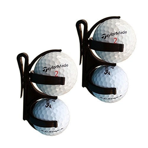 Golfoy Plastic Golf Balls Holder Clip (Pack of 2) - Black - Image 1