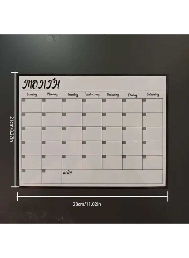 Portable Soft Magnet Reusable Monthly Planner Board for Refrigerator Shopping Lists - Image 2