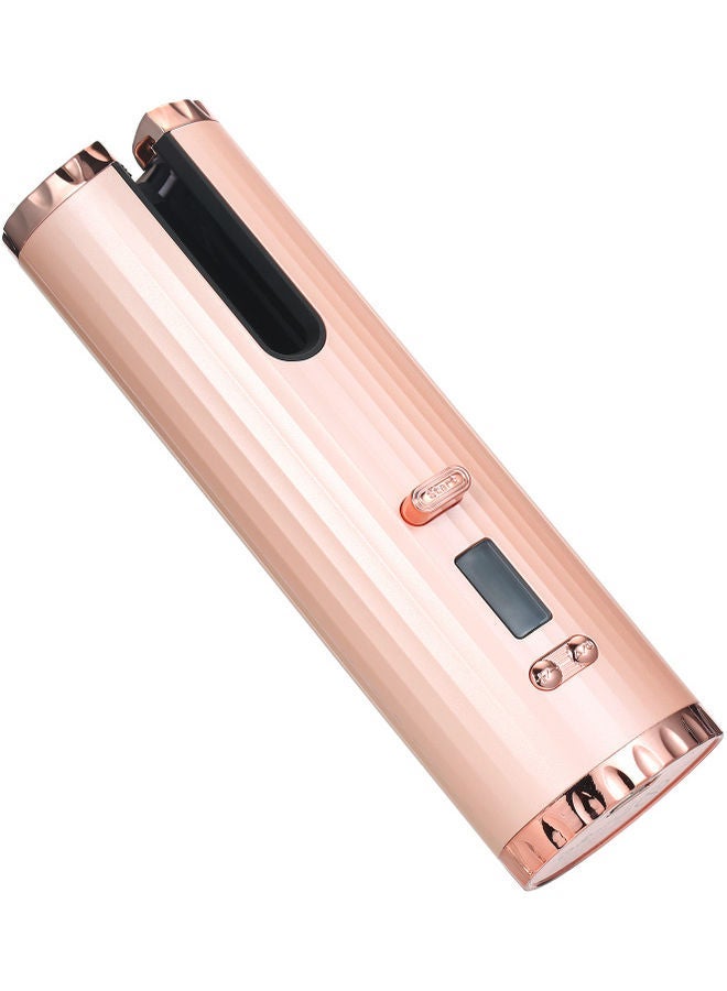 NIBEMINENT Portable Curling Wand Rechargeable Auto Hair with Multiple Temperature Settings and LCD Screen Styling Tool Pink - Image 5