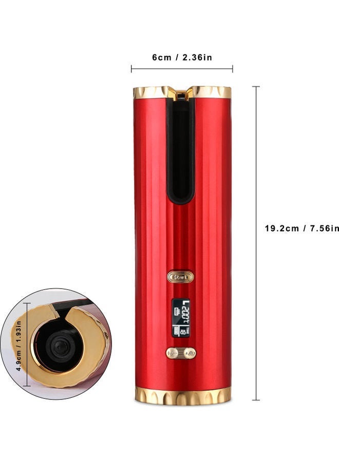 NIBEMINENT Portable Curling Wand Rechargeable Auto Hair with Multiple Temperature Settings and LCD Screen Styling Tool Pink - Image 3