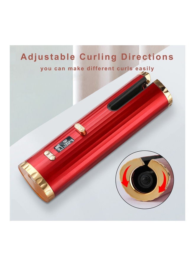 NIBEMINENT Portable Curling Wand Rechargeable Auto Hair with Multiple Temperature Settings and LCD Screen Styling Tool Pink - Image 2