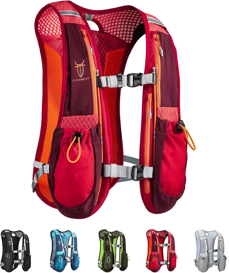 UTOBEST Running Vest, 5L Hydration Vest Lightweight, Breathable and Sweatproof Running Backpack, Adjustable Running Hydration Vest for Trail Running Marathon Race Jogging Cycling - Image 1