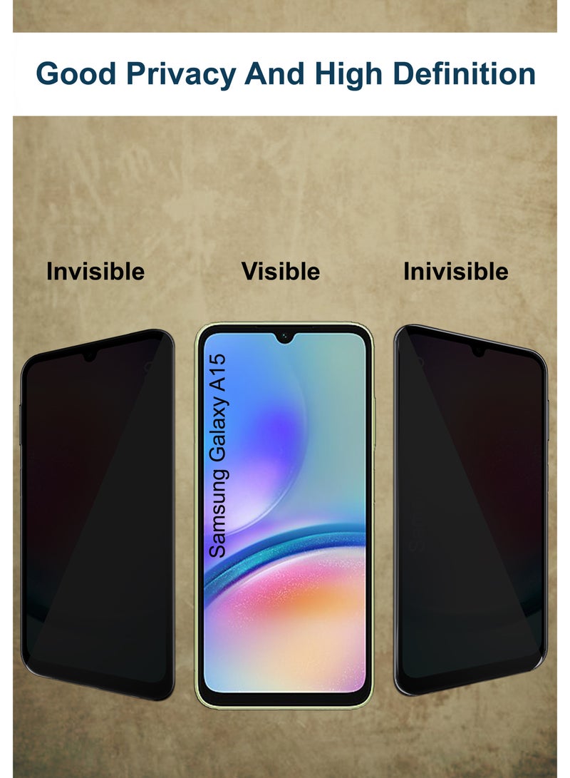 Privacy Tempered Glass Screen Prortector for Samsung Galaxy A15 - Image 2