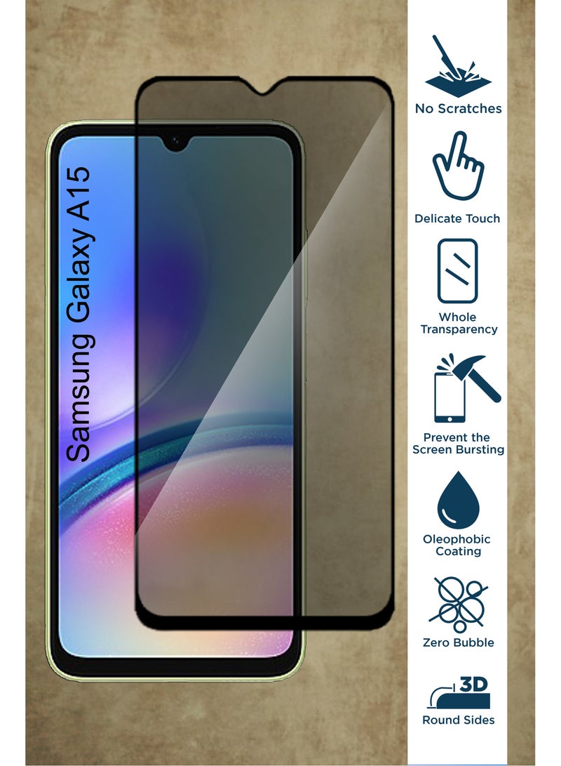 Privacy Tempered Glass Screen Prortector for Samsung Galaxy A15 - Image 4