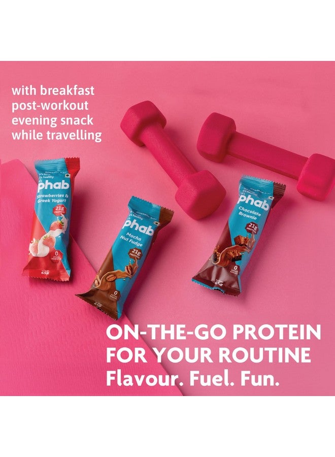 Phab Assorted Protein Bar with 21g Protein, 8g High Fibre & 0 Added Sugar 100% Vegetarian | Diabetic Friendly Healthy & Tasty Protein bars | Trans Fat-Free & No Preservatives Protein bars (Pack of 12 x 65g) - Image 4