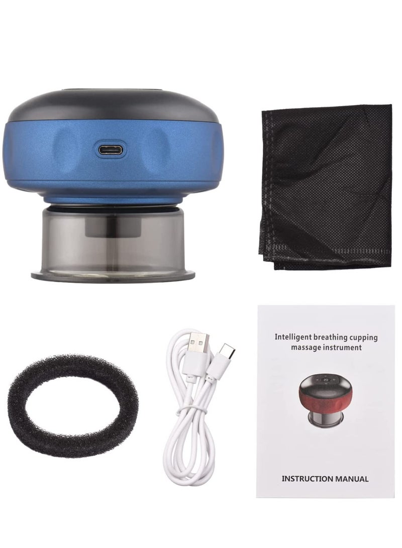 Generic Device 6 Model Wireless Intelligent Vacuum Scraping Negative Pressure Suction Device Slimming Therapy Cupping Meridian massager  Blue  - Image 4