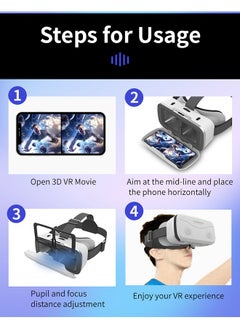 Generic VR Virtual Reality 3D Glasses for Smartphone white  - Image 4