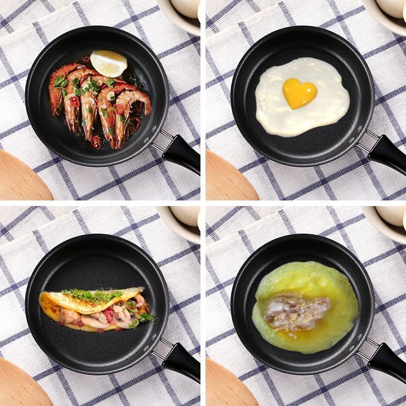 Non Stick Skillet 7.9 Inch Stainless Steel Frying Pan for Omelette Cooking, 3 Layer Coating Resists Scratches, 85% Less Smoke Than Standard Pans, Perfect for Quick Breakfasts and Restaurant Style Eggs - Image 5