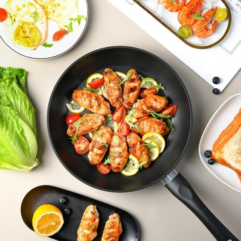 Non Stick Skillet 7.9 Inch Stainless Steel Frying Pan for Omelette Cooking, 3 Layer Coating Resists Scratches, 85% Less Smoke Than Standard Pans, Perfect for Quick Breakfasts and Restaurant Style Eggs - Image 2