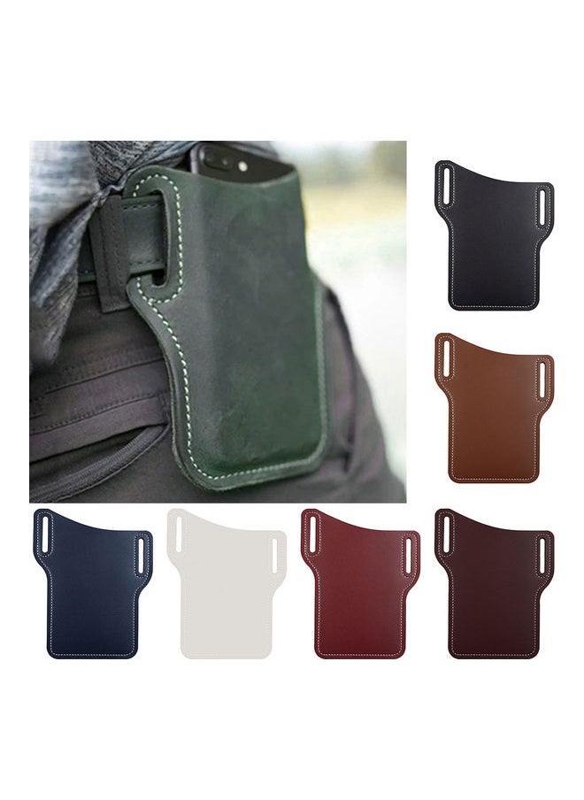 NIBEMINENT - Men Outdoor Belt Waist Bag Faux Leather Case Pouch Cell Phone Card Holder Cover Red - Image 1