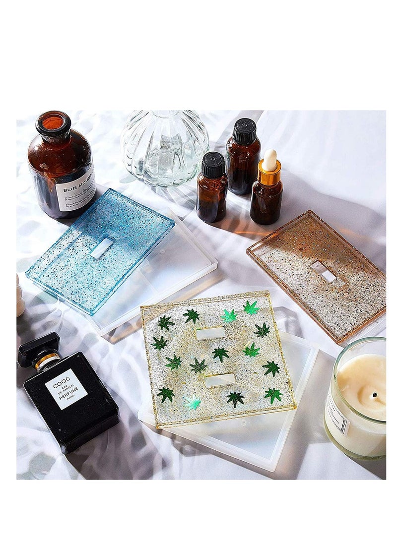 SOLARAE 2 Pieces Switch Molds Light Switch Mold Panel Resin Silicone Mold Switch Cover Silicone Molds Wall Panel Epoxy Mold for DIY Casting Switch Outlets Home Decor Resin Crafts Making - Image 3