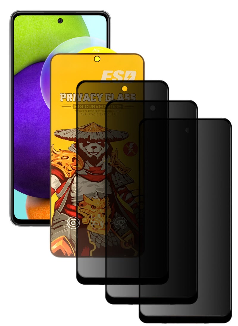 ESD 3 Pieces Tempered Dustproof Privacy Glass Screen Protector Compatible For Samsung Galaxy A52 - Image 1