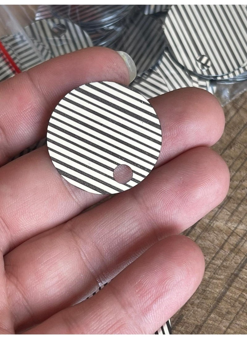 Gönülden Tasarım Heart Design Laser Cut Black White Striped Hole Bag Stamp Supla Stamp Lace Stamp 3x3 cm 50 gr 