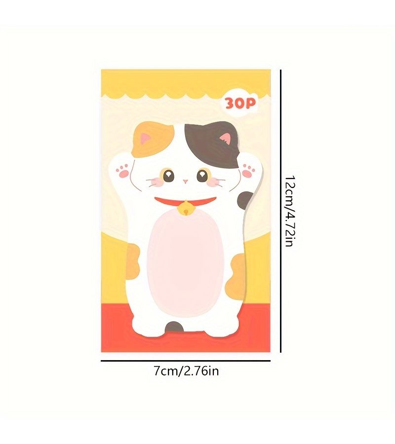 180 Sheets Japanese Style Minimalist Cat Themed Decorative Sticky Notes Strong Adhesive - Image 2
