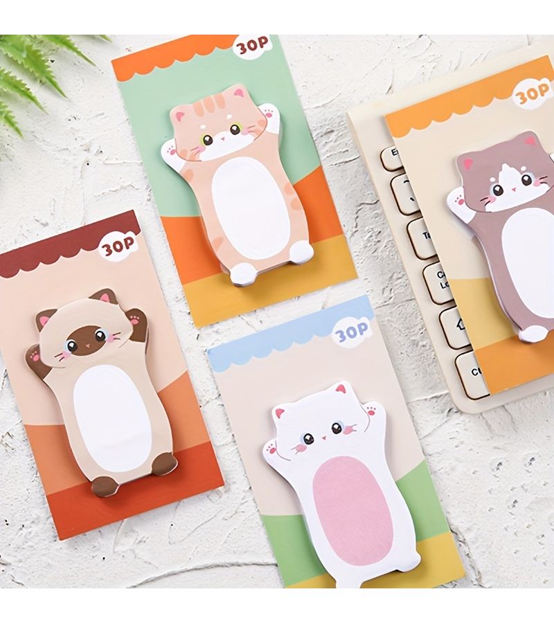 180 Sheets Japanese Style Minimalist Cat Themed Decorative Sticky Notes Strong Adhesive - Image 5