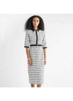 FAV Checked Shift Dress with Slit  - Image 1