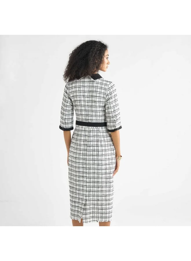 Splash FAV Plaid Tweed Sheath Dress