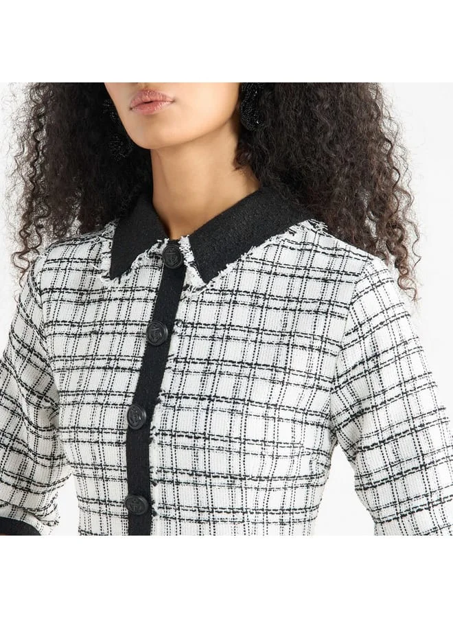 Splash FAV Plaid Tweed Sheath Dress