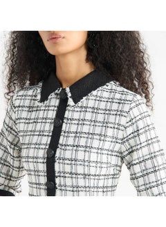 FAV Checked Shift Dress with Slit  - Image 4