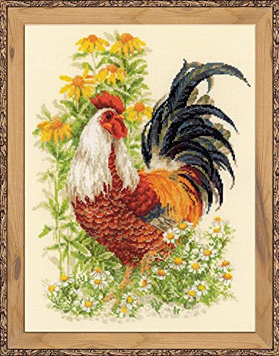 RIOLIS - Rooster 1479, Animals Cross Stitch Kits 11,81" x15,75, Cross Stitch Kits for Beginners & Advanced, Crossstitching Kits Adult, Counted Stitching Kits, Embroidery Kit - Image 1