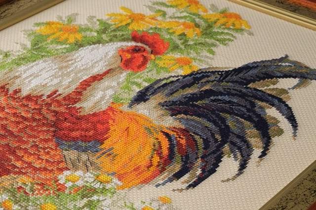 RIOLIS - Rooster 1479, Animals Cross Stitch Kits 11,81" x15,75, Cross Stitch Kits for Beginners & Advanced, Crossstitching Kits Adult, Counted Stitching Kits, Embroidery Kit - Image 2