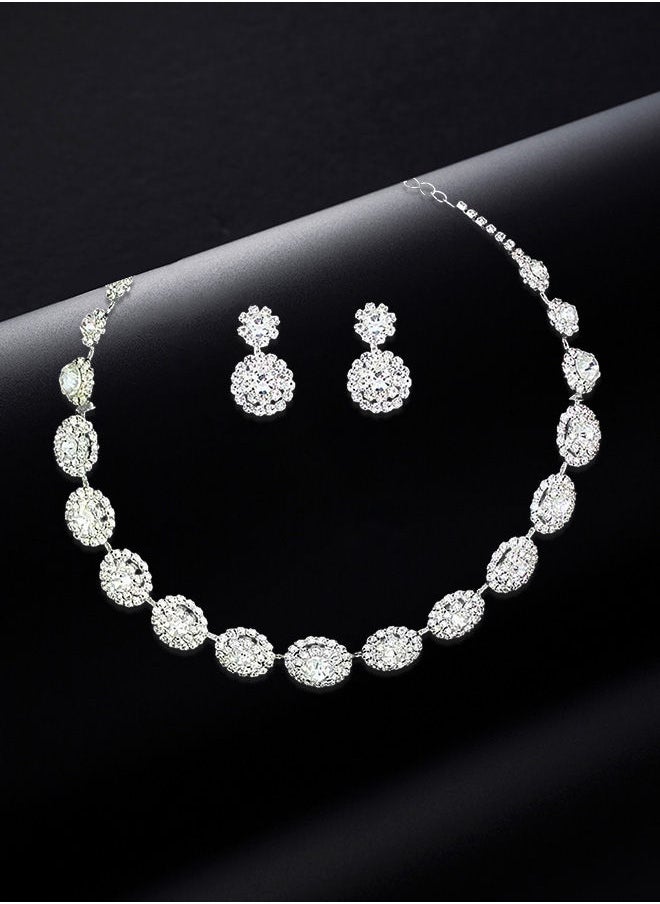 2 Piece Jewelry Set of Necklace and Earrings Shiny Round Diamond Chic Rhinestone Decor Jewellery Set for Women Ladies Gift for Girlfriend Wife Mother Bridesmaids Wedding Party Accessories - pzsku/Z37D3AA13E315D71A6C72Z/45/_/1684465705/ea6e9f1e-fb35-4427-8dde-4f520aee0d10