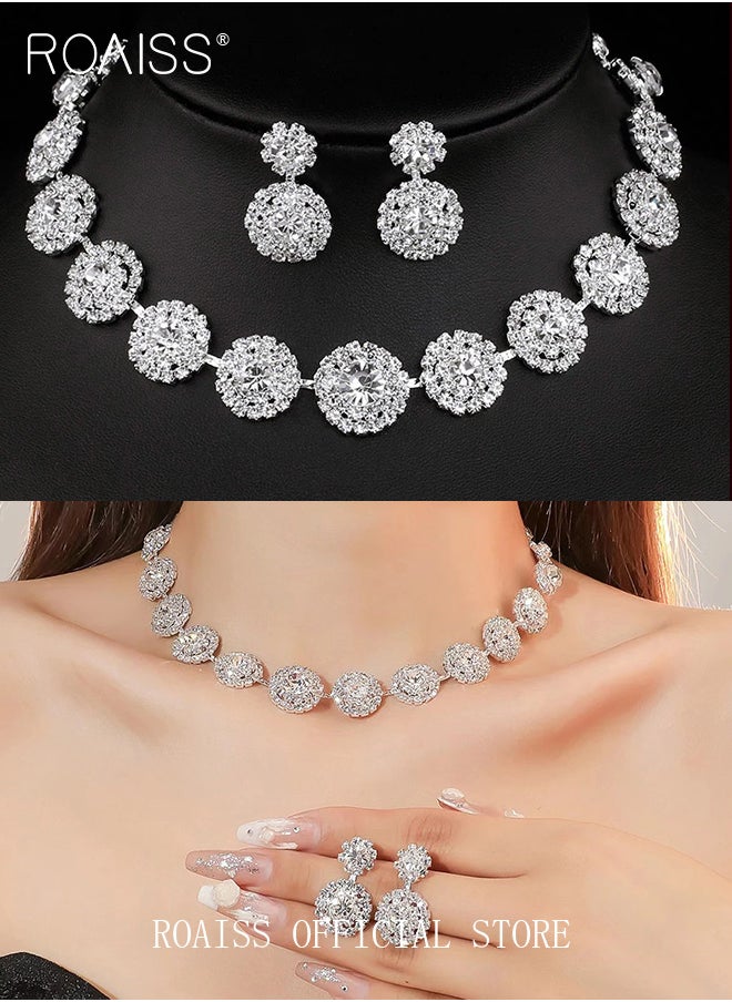 2 Piece Jewelry Set of Necklace and Earrings Shiny Round Diamond Chic Rhinestone Decor Jewellery Set for Women Ladies Gift for Girlfriend Wife Mother Bridesmaids Wedding Party Accessories - pzsku/Z37D3AA13E315D71A6C72Z/45/_/1728551859/4b348899-2fda-42c0-ae2f-1087bbeaec1e