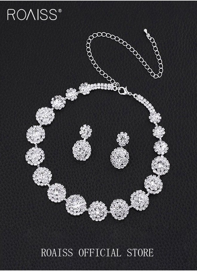 2 Piece Jewelry Set of Necklace and Earrings Shiny Round Diamond Chic Rhinestone Decor Jewellery Set for Women Ladies Gift for Girlfriend Wife Mother Bridesmaids Wedding Party Accessories - pzsku/Z37D3AA13E315D71A6C72Z/45/_/1728551878/8c18b85f-e61c-41cc-8c6f-be31309aa2ea