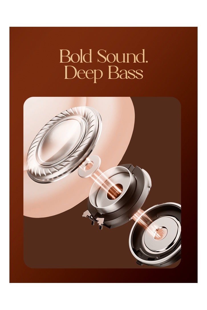 Faster TroniX Half In Ear Earbuds Bluetooth 5.4- ENC Technology LED Digital Display Charging Case Bluetooth Earbuds 8H Music Playback 13mm Dynamic Driver Enhanced Bass Type-C Charge- True Wireless Earbuds with Mic for TV Phone PC Laptop Workout Gym Running (Oat Beige) - Image 2
