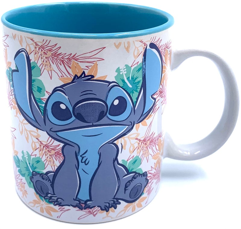 Silver Buffalo Compatible/Replacement for Disney Stitch Tropical Floral Pattern Ceramic Coffee Mug, 20 Ounces (LL122834) - Image 1