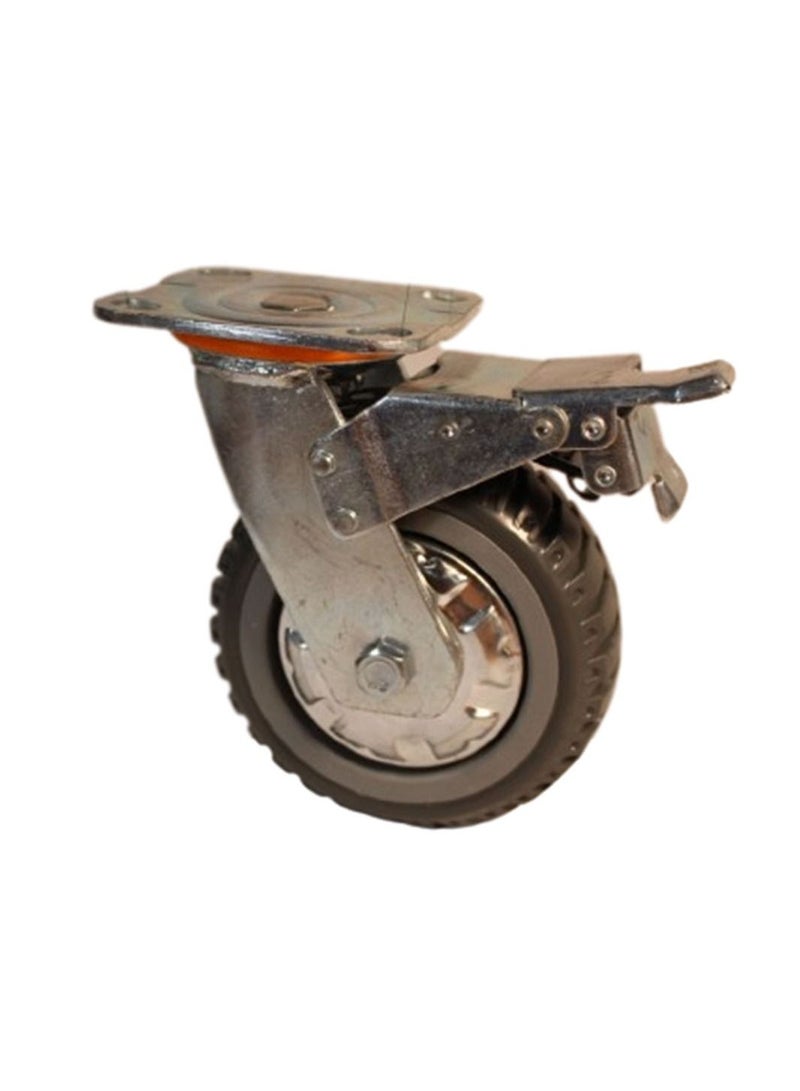 Kingroy caster wheel, grey colour, ball bearing, Size 6 Inch, break type 