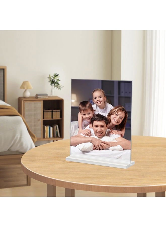 Douildhaiy Acrylic Picture Frame 4x6 inches, 4 Pack Clear Plastic Picture Frames Holder Standing,Double Sided Picture Desktop Display for Photo Home Office - Horizontal - Image 4