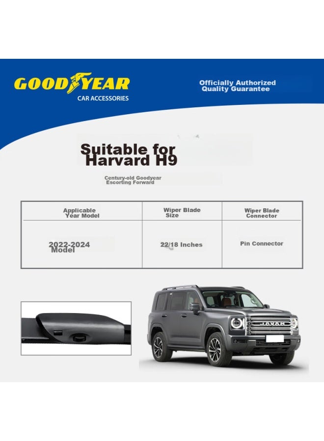 GOODYEAR Goodyear Front Windshield Wiper Blades For Haval H9, 22 Accessories, 23 Original Rubber Strips, 24 Specialized Boneless Wiper Blades  - Image 2