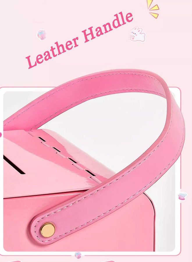 OUTAD Electronic Savings Box with Password Protection and a Unique Detailed Design. 18 x 14 x 12 cm, Pink. - Image 5