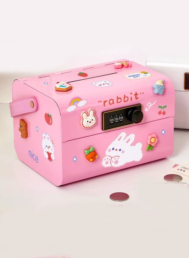 OUTAD Electronic Savings Box with Password Protection and a Unique Detailed Design. 18 x 14 x 12 cm, Pink. - Image 4