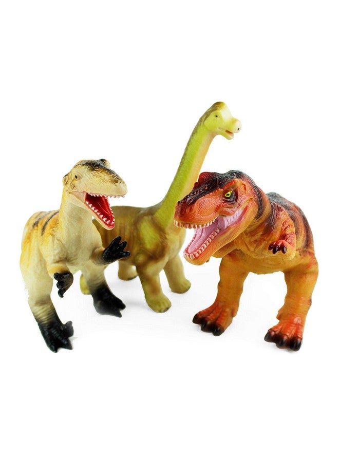 BOLEY Boley Jumbo Dinosaur Toy Set - 3 Pack Large Soft-Stuffed Dinosaurs - T-Rex, Velociraptor, and Brontosaurus - Durable Dinosaur Toys for Kids Ages 3 and Up - Educational Playset for Boys and Girls - Image 1