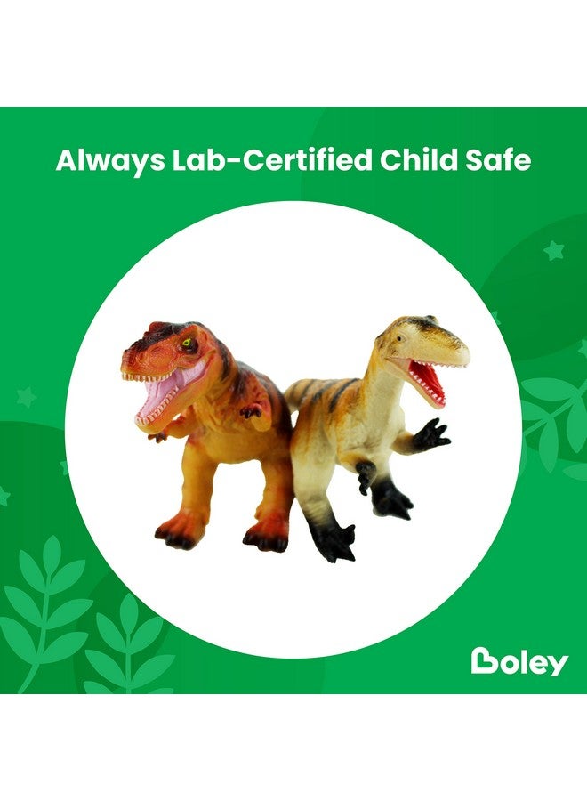 BOLEY Boley Jumbo Dinosaur Toy Set - 3 Pack Large Soft-Stuffed Dinosaurs - T-Rex, Velociraptor, and Brontosaurus - Durable Dinosaur Toys for Kids Ages 3 and Up - Educational Playset for Boys and Girls - Image 4