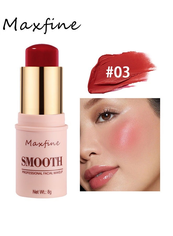 Maxfine Smooth Professional Facial Makeup,Cheeks & Lips and Eyes, 3 in 1 Creamy Blush,Moisturizing and Delicate Long Lasting Makeup Retention(#03)  - Image 1