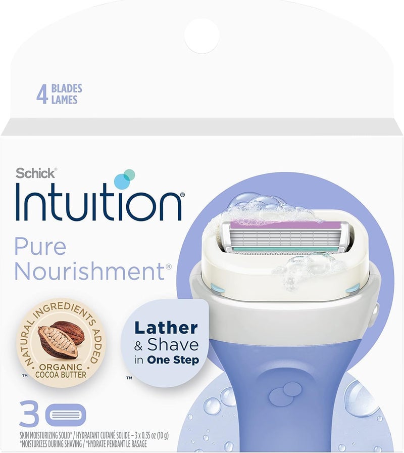 Intuition Schick Intuition Pure Nourishment Razor Kit for Women - 2-in-1 Lathers & Shaves with Organic Cocoa Butter - Image 5