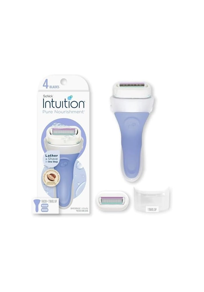 Intuition Schick Intuition Pure Nourishment Razor Kit for Women - 2-in-1 Lathers & Shaves with Organic Cocoa Butter - Image 2