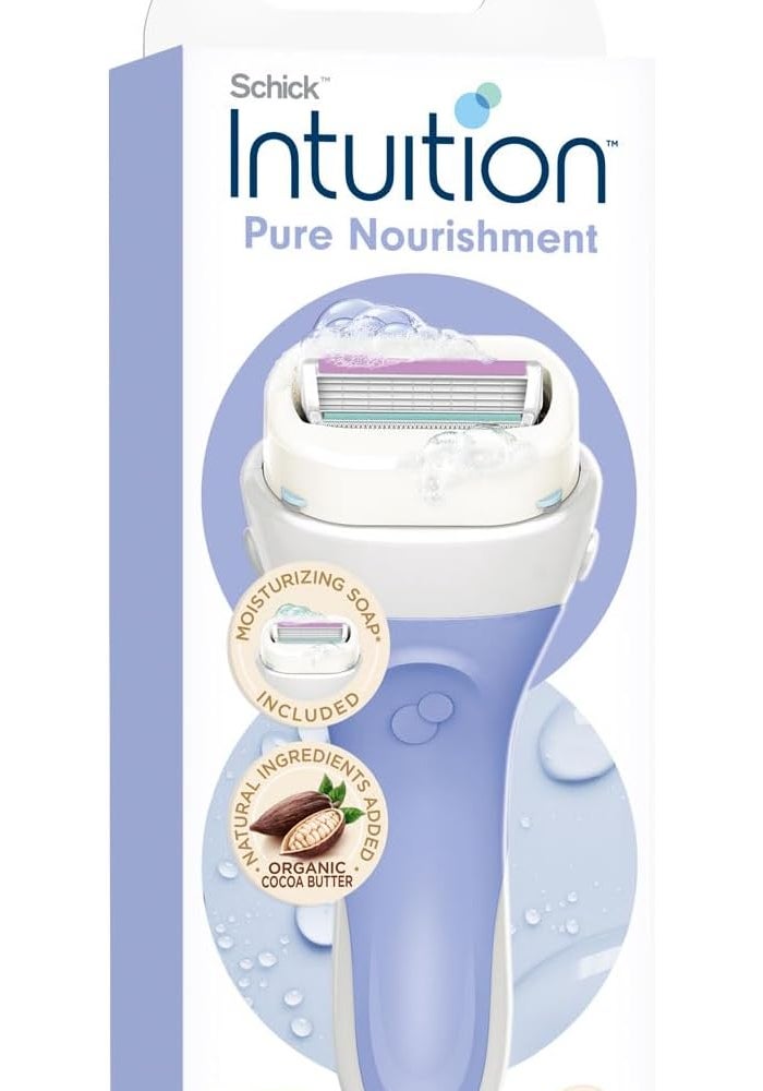 Intuition Schick Intuition Pure Nourishment Razor Kit for Women - 2-in-1 Lathers & Shaves with Organic Cocoa Butter - Image 1