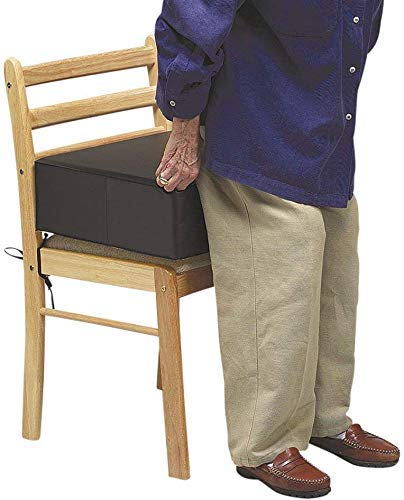METRON Foam Extra Thick Height Booster Seat Cushion Suitable All Type Of Chairs Floor Wheelchairs Chair Pad Supportive Sponge 16X16X5 In Washable Dark Color Cover Pack Of 1 Pc