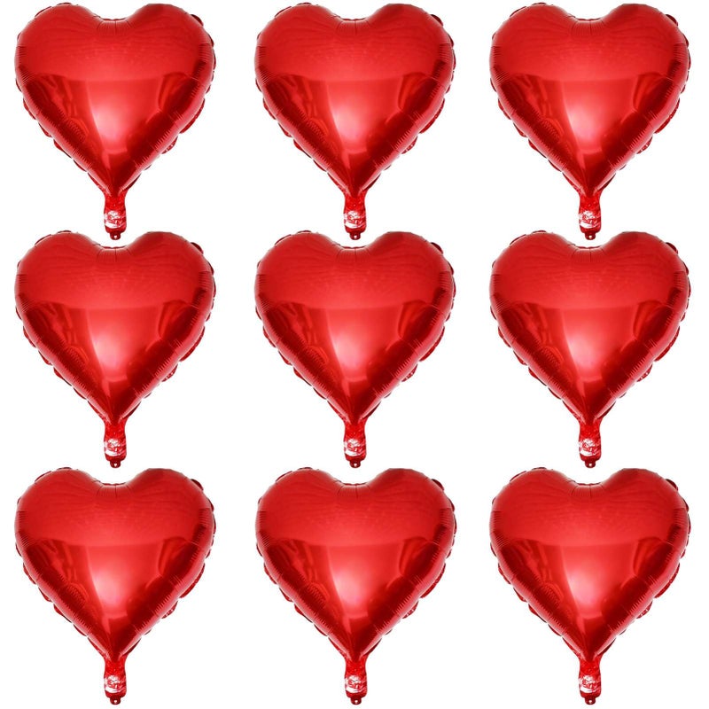 Lovoir 10 Pcs Red Heart Shape Foil Mylar Balloons 18 Inch Love Balloons for Valentines Day Birthday Party Decorations Wedding Engagement Romantic Decor Red - Image 3