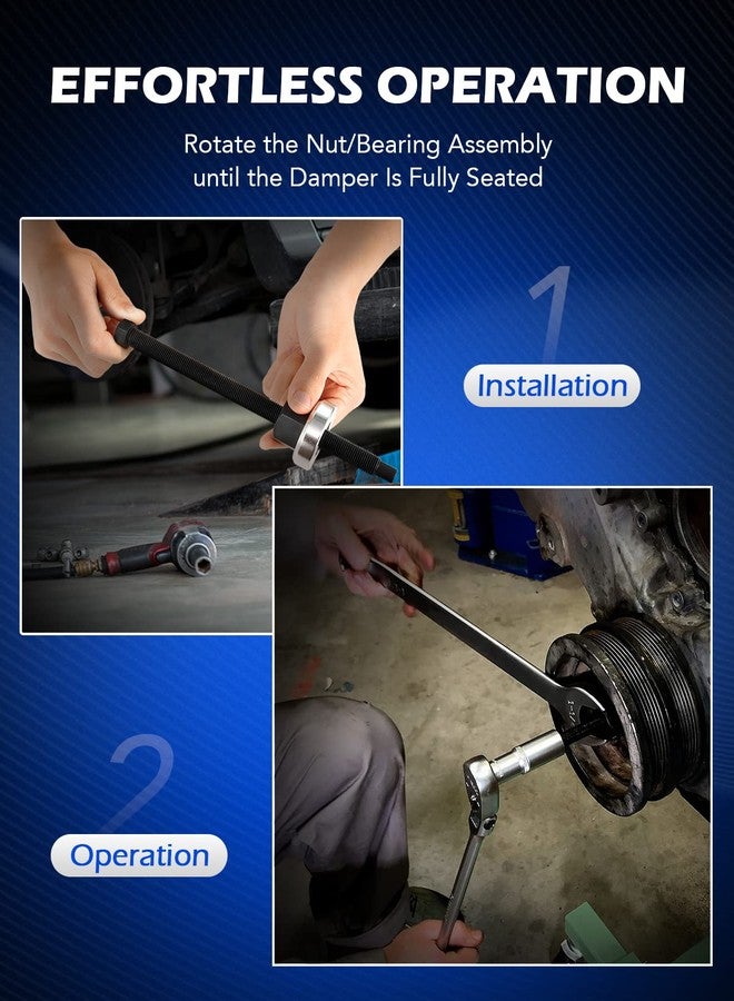 Orion Motor Tech Harmonic Balancer Installer Set, 5pc Long Reach Crank Pulley Underdrive Pulley Damper Installation Tool Kit with 4 Adapters & Nut Bearing - Image 5