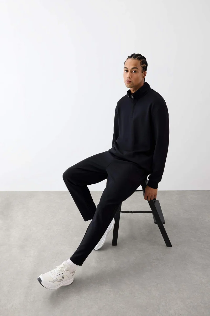ديفاكتو DeFactoFit Standard Fit Half Zippered Modal Sports Sweatshirt