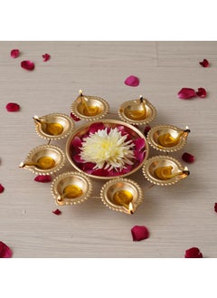 Webelkart Webelkart Diya Shape Flower Decorative Urli Bowl for Home Decor Bowl for Floating Flowers and Tea Light Candles Home,Office and Table Decor| Decorative items for home (Designs-1)  - Image 1