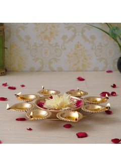 Webelkart Webelkart Diya Shape Flower Decorative Urli Bowl for Home Decor Bowl for Floating Flowers and Tea Light Candles Home,Office and Table Decor| Decorative items for home (Designs-1)  - Image 2