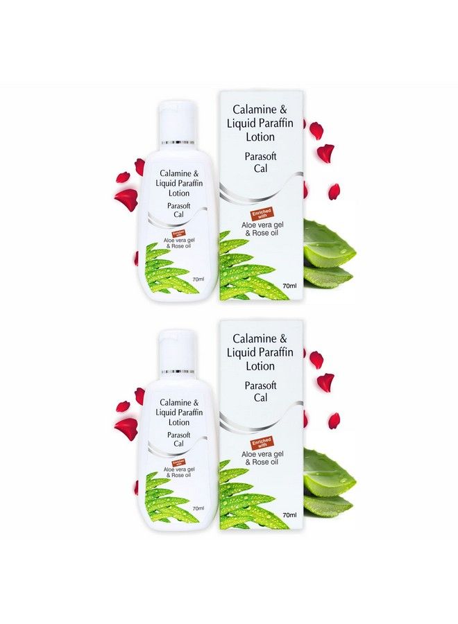 Parasoft Cal Body Moisturizing Calamine Aloevera And Rose Soothing Restoring Moisturizer Relief Irritating Rashes Burns Nonsticky Formulation For All Type Skin 70 Ml (Pack Of 2) - Image 2