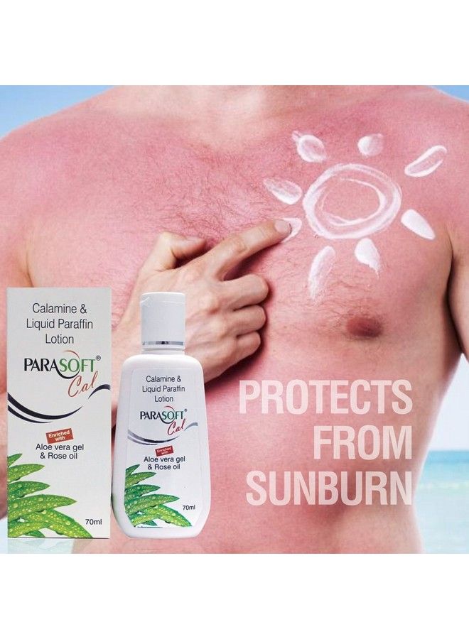 Parasoft Cal Body Moisturizing Calamine Aloevera And Rose Soothing Restoring Moisturizer Relief Irritating Rashes Burns Nonsticky Formulation For All Type Skin 70 Ml (Pack Of 2) - Image 3